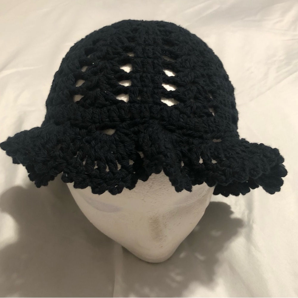 Black Crochet Women's Hat